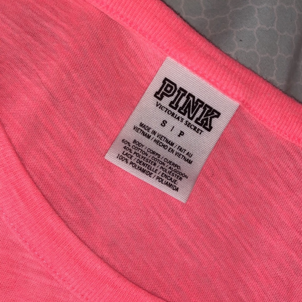 NEVER WORN PINK long sleeve with laced shoulders